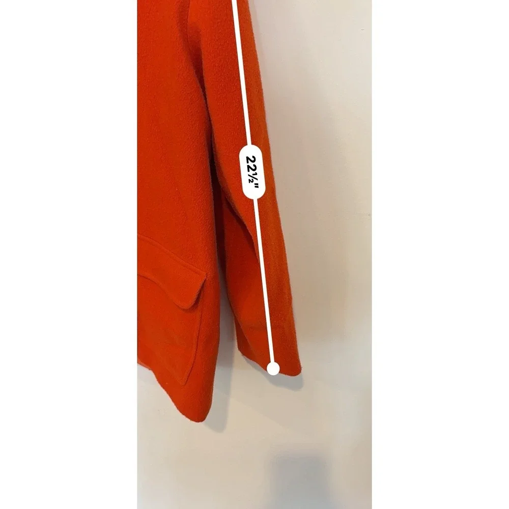 VTG Sigrid Olsen Sport Wool Blend Peacoat Jacket Orange Women's Oversize L XL
